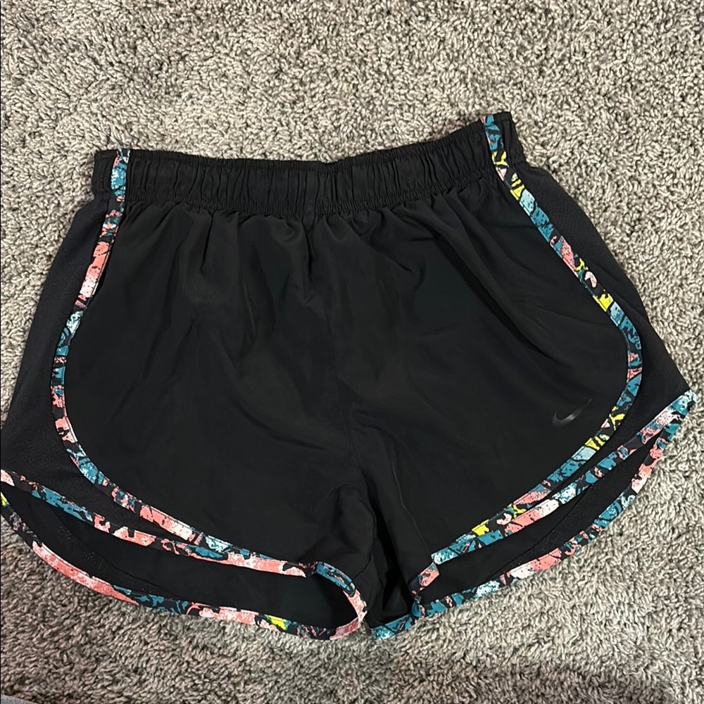 Nike Black Athletic Shorts with Colorful Trim